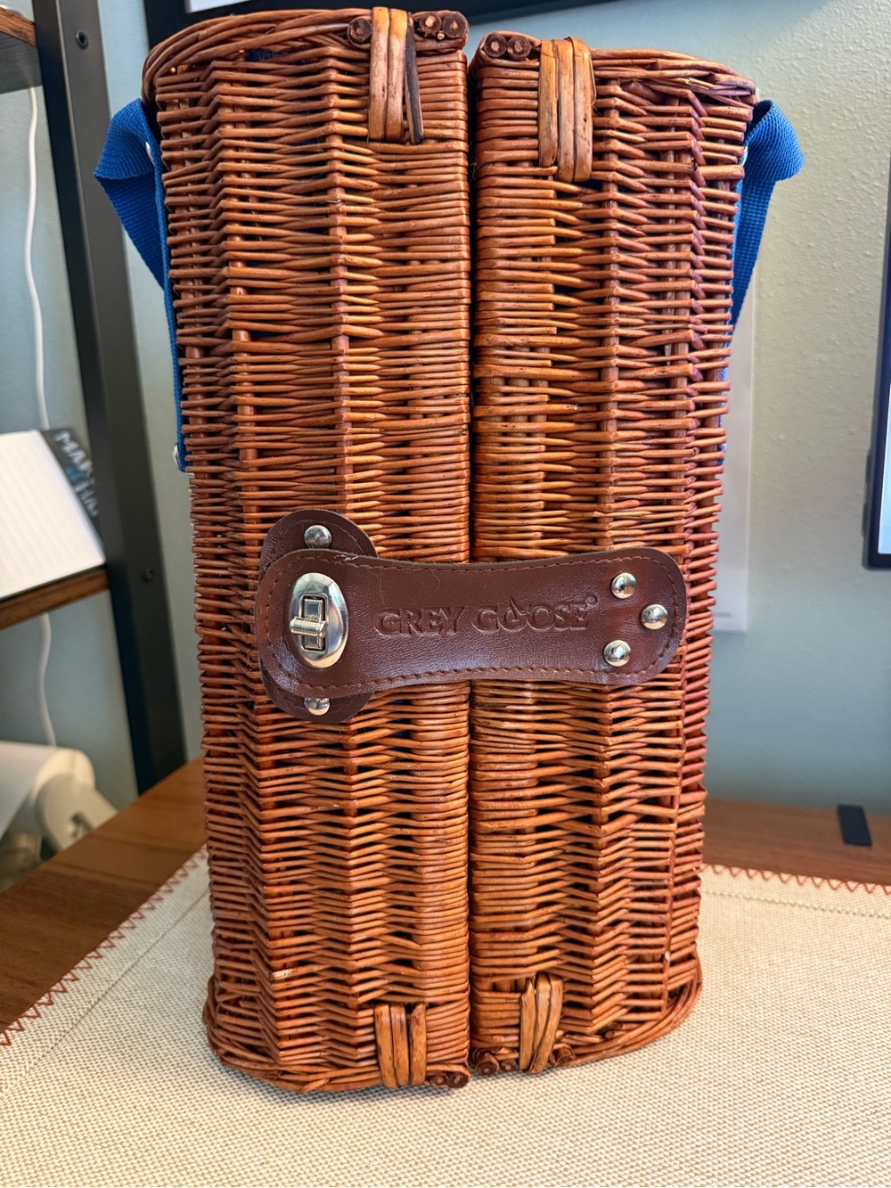 Grey Goose Wicker Bottle Carrier - Brown